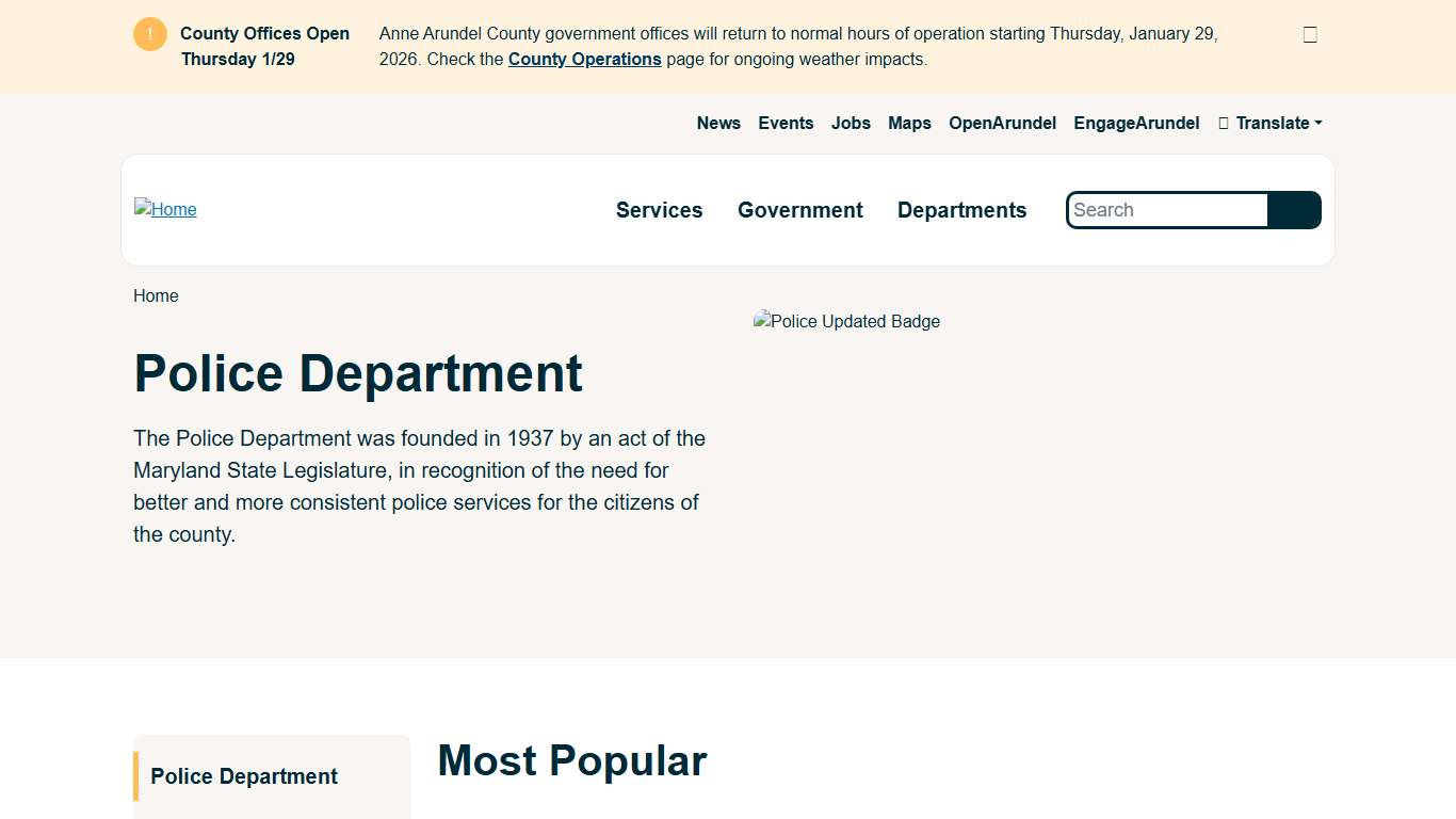 Police Department Anne Arundel County Government