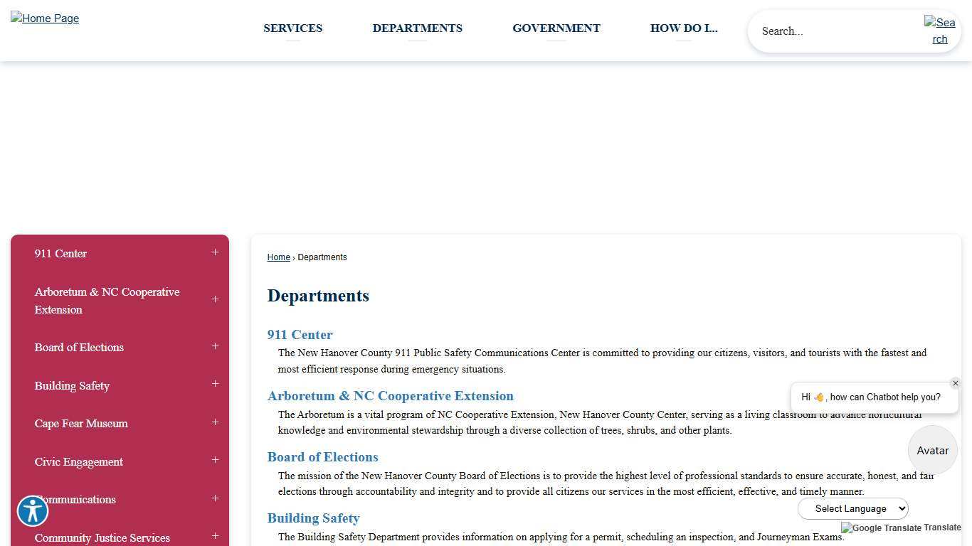 Departments New Hanover County, NC