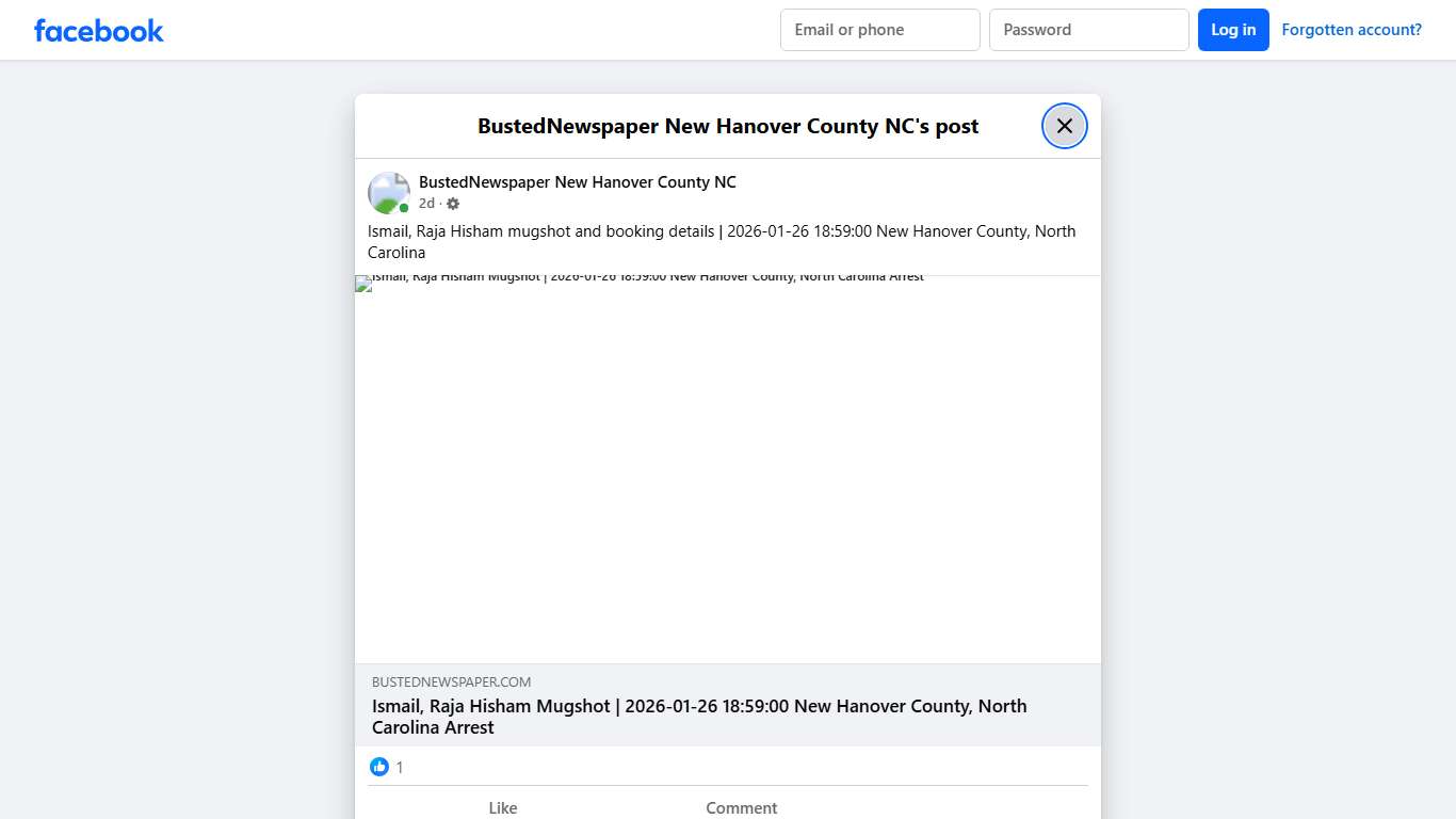 Ismail, Raja... - BustedNewspaper New Hanover County NC Facebook